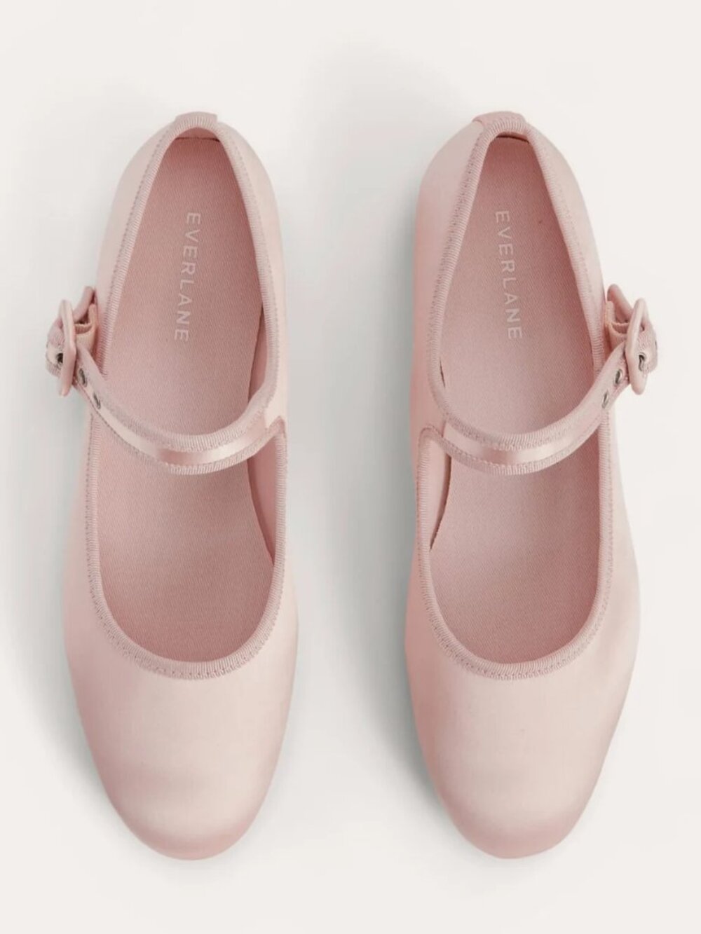 Everlane Tutu Pink Satin Day Buckle Mary Jane Flat Size 10 New In Box NWT - Picture 2 of 8